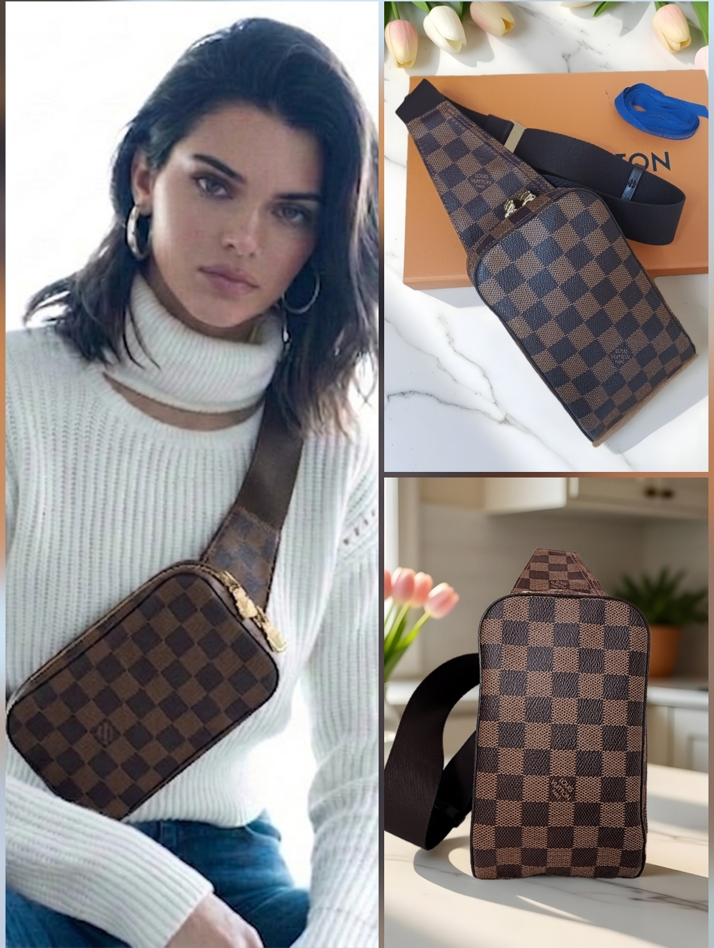 Louis Vuitton EUC ✨ Damier Ebene Geronimos Belt Crossbody Bag Bumbag W/BOX